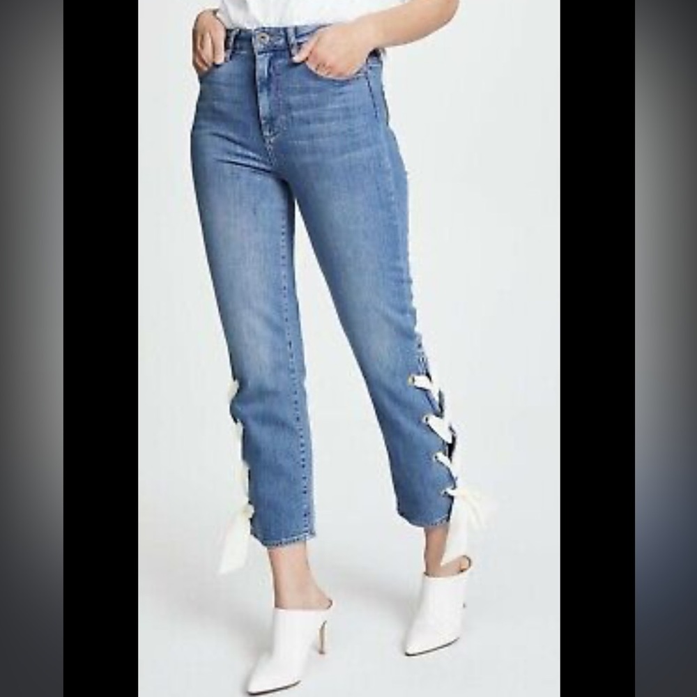 Paige lace up ankle jeans